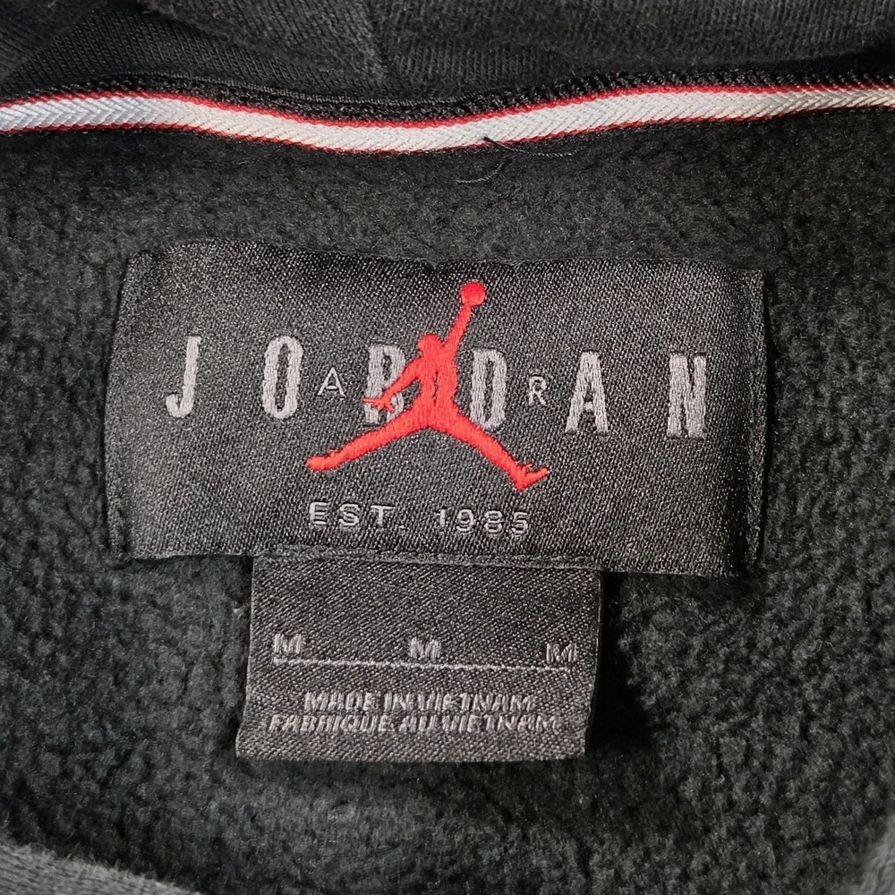 Jordan Hoodie Sweatshirt Mens Medium Black Pullover Jumpman Logo DQ7465-010